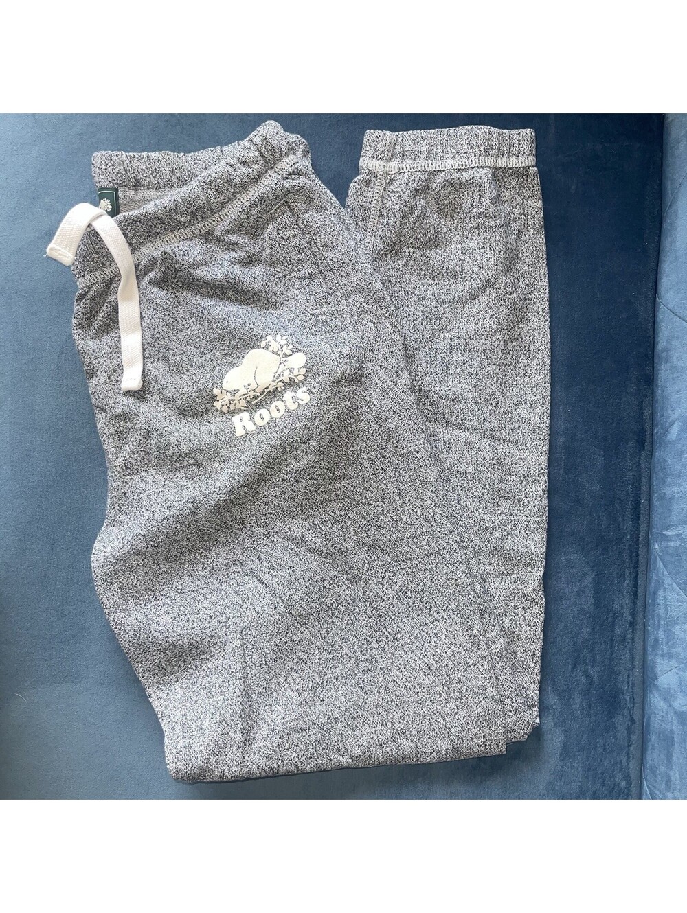 Roots Sweatpants Joggers Salt Pepper Heather Women S Drawstring Logo Pockets